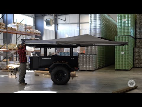 Ostrich Wing 270° Awning - Gray with Wall Kit