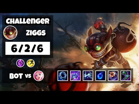 Ziggs 11.18 Gameplay Challenger Replay Bot Lane - S11 (6/2/6) - EU