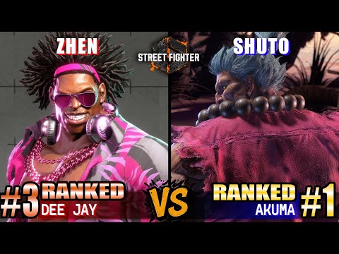 SF6 ▰ ZHEN (#3 Ranked Dee Jay) vs SHUTO (#1 Ranked Akuma) ▰ High Level Gameplay