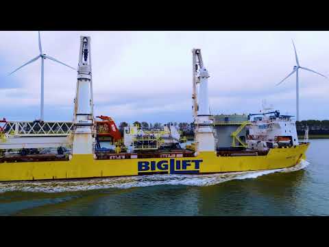 Cadeler crane projects by GustoMSC: Arrival crane components Wind Orca