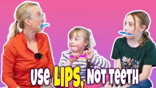 Weak Lip Seal for Speech & Straw Sipping? Try This Oral Motor Activity 👧🏼👄 | Down Syndrome PT #212