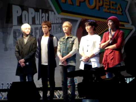 110907 - MBLAQ explaining how they would judge on KPOP COVER FEST