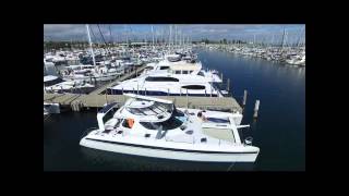 Talisker Catamaran getting ready for voyage from Fremantle to Hawaii