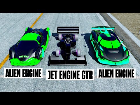 Koenigsegg Jesko Alien Engine vs Formula JET Engine GTR vs Devel Sixteen GTR at Special Stage RouteX