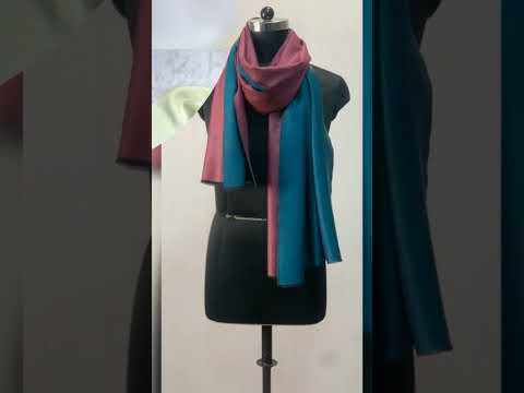 Wool/cashmere plain cashmere wool reversible scarves