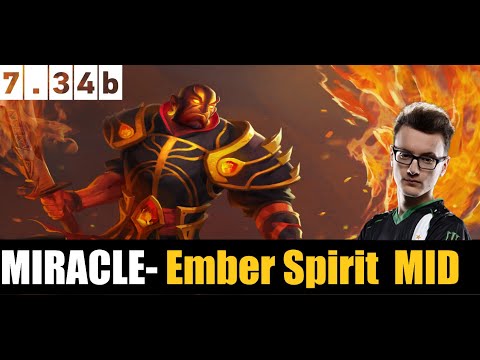 MIRACLE- PLAYING Ember Spirit MIDLANE 7.34b - DOTA 2 HIGHEST MMR MATCH #dota2  #dota2gameplay