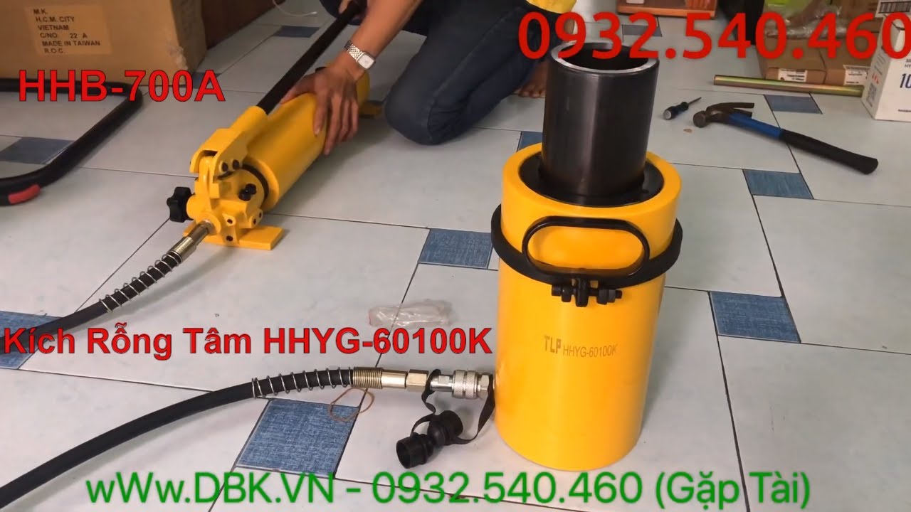 Video Kích thủy lực rỗng tâm 60 tấn TLP HHYG-60100K - Kích thủy lực rỗng tâm 60 tấn TLP HHYG-60100K