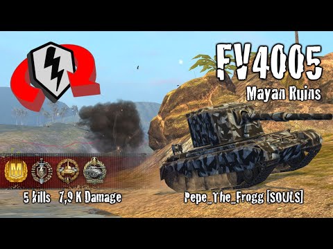WoT Blitz FV4005 - 5 Kills 7,9k Damage Replay