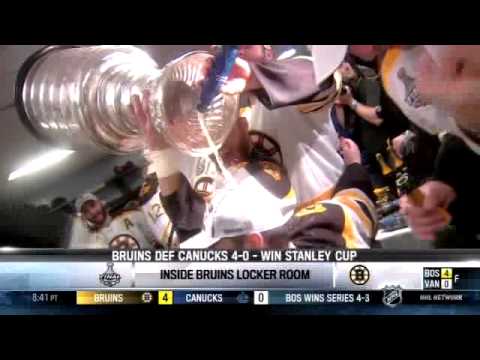 Boychuk, Lucic in Boston Bruins locker room celebration