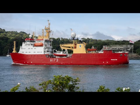 HMS Protector sails from Devonport for deployment to Antarctica