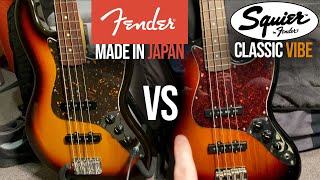 Video thumbnail for Fender Hybrid 60s Jazz Bass Vs Squier Classic Vibe 60s Jazz Bass by kerodean