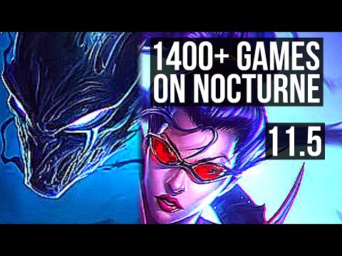 NOCTURNE vs VAYNE (MID) | 6/0/3, 1400+ games, Dominating | KR Master | v11.5