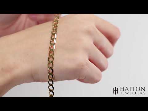 9ct Yellow Gold Classic Italian Curb Bracelet - 6mm - 8" - Gents