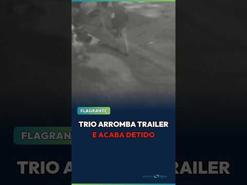 Câmera flagra trio arrombando trailer de lanches e sendo detido em Cascavel #Shorts