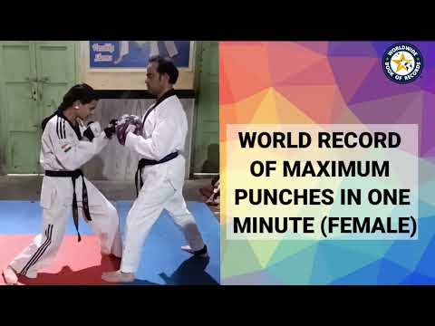 WORLD RECORD OF MAXIMUM PUNCHES IN ONE MINUTE (FEMALE)(@worldwidebookofrecords )