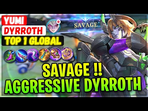 SAVAGE Dyrroth! Aggressive Venom Cobra [ Top 1 Global Dyrroth ] Yumi - Mobile Legends Emblem Build