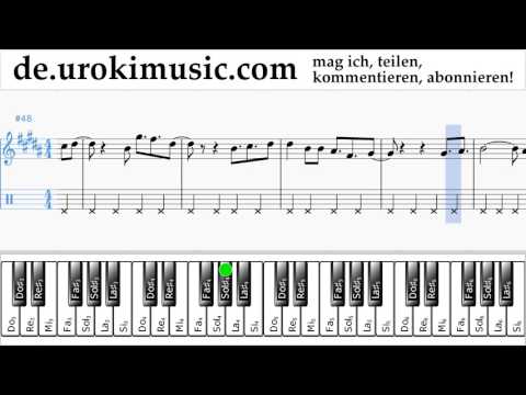 Klavier Lernen (rechte Hand) David Guetta, Justin Bieber - 2U Tabulatur Teil#2 um-i995