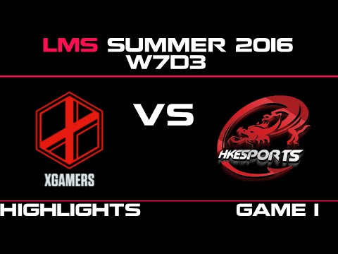 XG vs HKE Game 1 Highlights LMS Summer 2016 W7D3 xGamers vs Hong Kong Esports   HKE vs XG    LMS LOL
