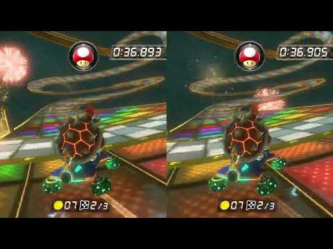 WR Tie - N64 Rainbow Road [200cc] - 0:56.487 - Alberto vs kwartz (Mario Kart 8 Deluxe World Record)