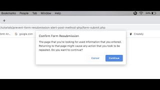 Prevent form resubmission alert POST method - PHP