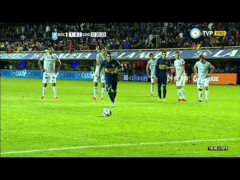 Gol de Tevez (2-0) / Boca Juniors 2 - 0 Godoy Cruz Fecha 21 Torneo Argentino 2015