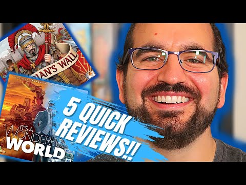 5 QUICK BOARD GAME REVIEWS | Hadrian's Wall, Four Gardens, It's a Wonderful World, Mind MGMT