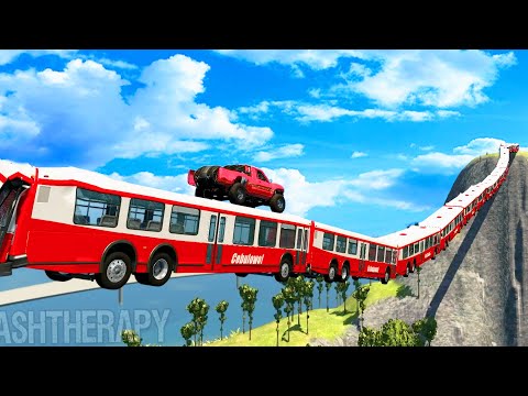 BeamNG DRIVE  Articulated Bus Crashes #9 CrashTherapy