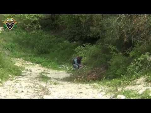 تجريب لغم محلي الصنع من قبل كتيبة العزة لله ونصر من الله في ريف اللاذقية