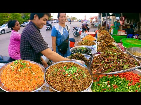 Best Popular Cambodian street food | Delicious exotic foods, Crickets, fish Small, Worm & More