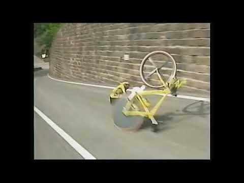 Luc Leblanc crashes into a wall in the 1997 Giro d'Italia.