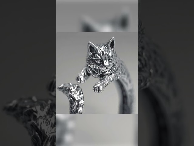 Vídeo relacionado con TEAMER Anillo de acero inoxidable lindo gato Luna creciente Estrella Anillo de Gato Resizable Luna Gatos Anillo Cat Lover Joyería Para Mujeres (Gato Estrella Luna Creciente - Plata, Ajustable)