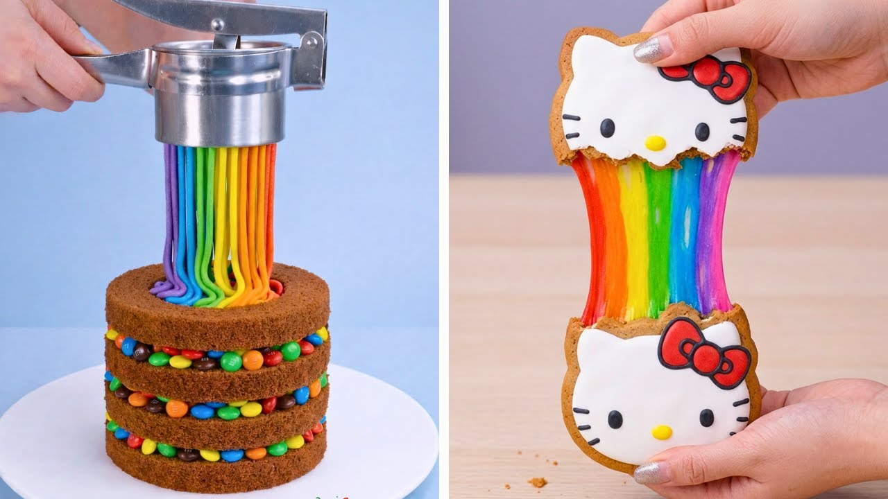 🎉カラフルチョコレートケーキの作り方🍰✨