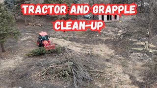 Is this the easiest way to clean up after dropping trees?  Kioti DK5320se and grapple combo