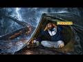 Solo Camping In Deep Jungle Heavy Rain A Scary Night And Storm Tejas Camping