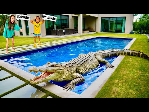 ENCONTRAMOS UM JACARÉ GIGANTE AQUI EM CASA!🐊😰