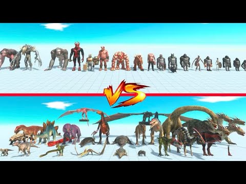 Reptiles + Dinosaurs 🆚 Infernals + Primates- Animal Revolt Battle Simulator.