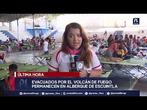 Familias evacuadas por el volcán de Fuego siguen albergadas en Escuintla
