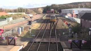 preview picture of video 'Northern Rail Class 142 'Pacers' at Hexham Railway Station, Northumberland, England - 20th Feb, 2015'