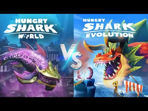 ABYSSAL SHARK VS SHARKNAROK - hungry shark world vs hungry shark evolution