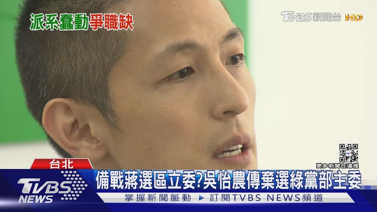 備戰蔣選區立委?吳怡農傳棄選綠黨部主委