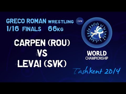 1/16 Finals - Greco Roman Wrestling 66 kg - CARPEN (ROU) vs LEVAI (SVK) - Tashkent 2014