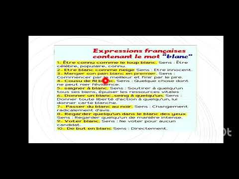 Expressions françaises contenant le mot "blanc"