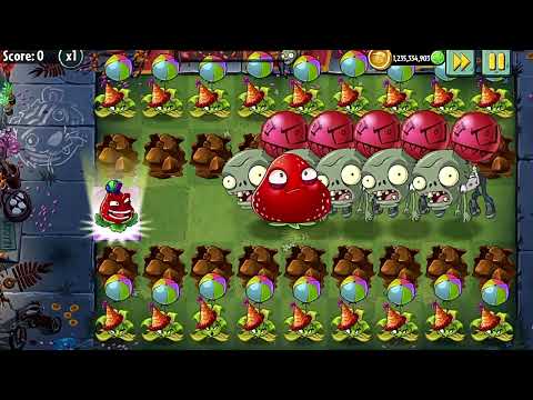 Plants vs. Zombies 2 All Plants with 1 Plant Food Vs 5 Bighead Balloon Zombies in PvZ 2 Battlez