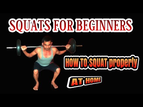 How to squat| properly|squats for beginner|how to do squats in kannada|in home|with barbell Video