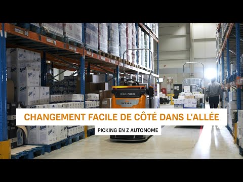 Préparateur de commandes au sol autonome STILL OPX iGo neo - Changement de côté pour picking en Z