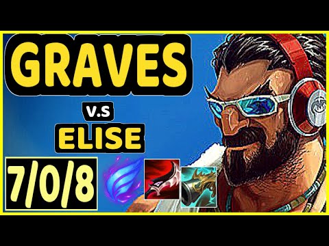 BLANK (GRAVES) vs ELISE - 7/0/8 KDA JUNGLE GAMEPLAY - KR Ranked GRANDMASTER