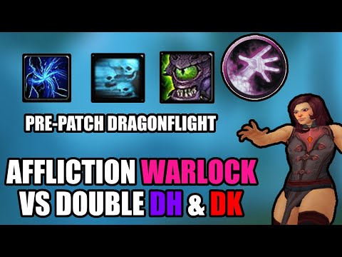 Affliction Warlock Vs Double Demon Hunters & DK - With Commentary In Ranked Solo Shuffle - Pre-Patch