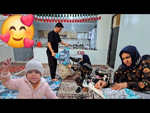 "Mother and Amin Until the Dawn of Hope — A Full Day of Sewing Mattresses and Making Memories"