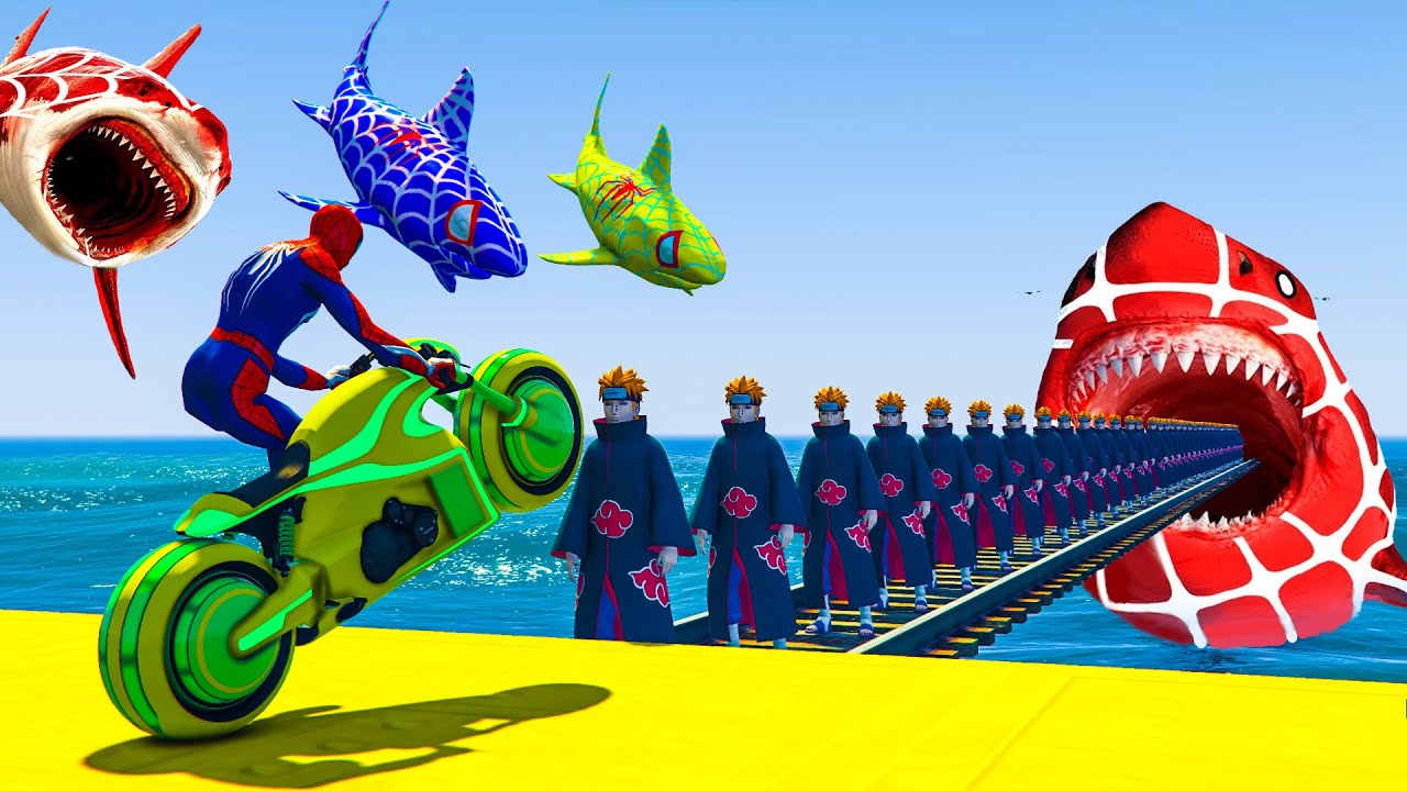 GTA V Stunt Map challenge Super Bike challenge, with Spiderman #2