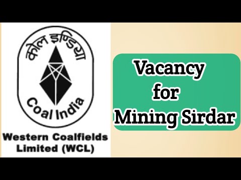 WCL Mining Sirdar Vacancy 2026 ||